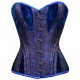 Royal Blue Brocade and Velvet Corset