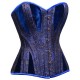 Royal Blue Brocade and Velvet Corset
