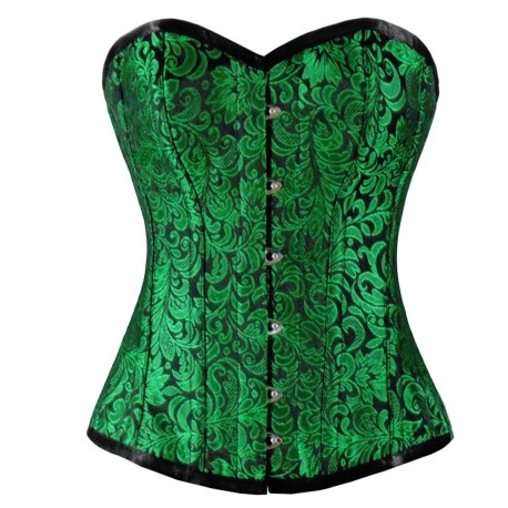 Green Flourish Victorian Corset